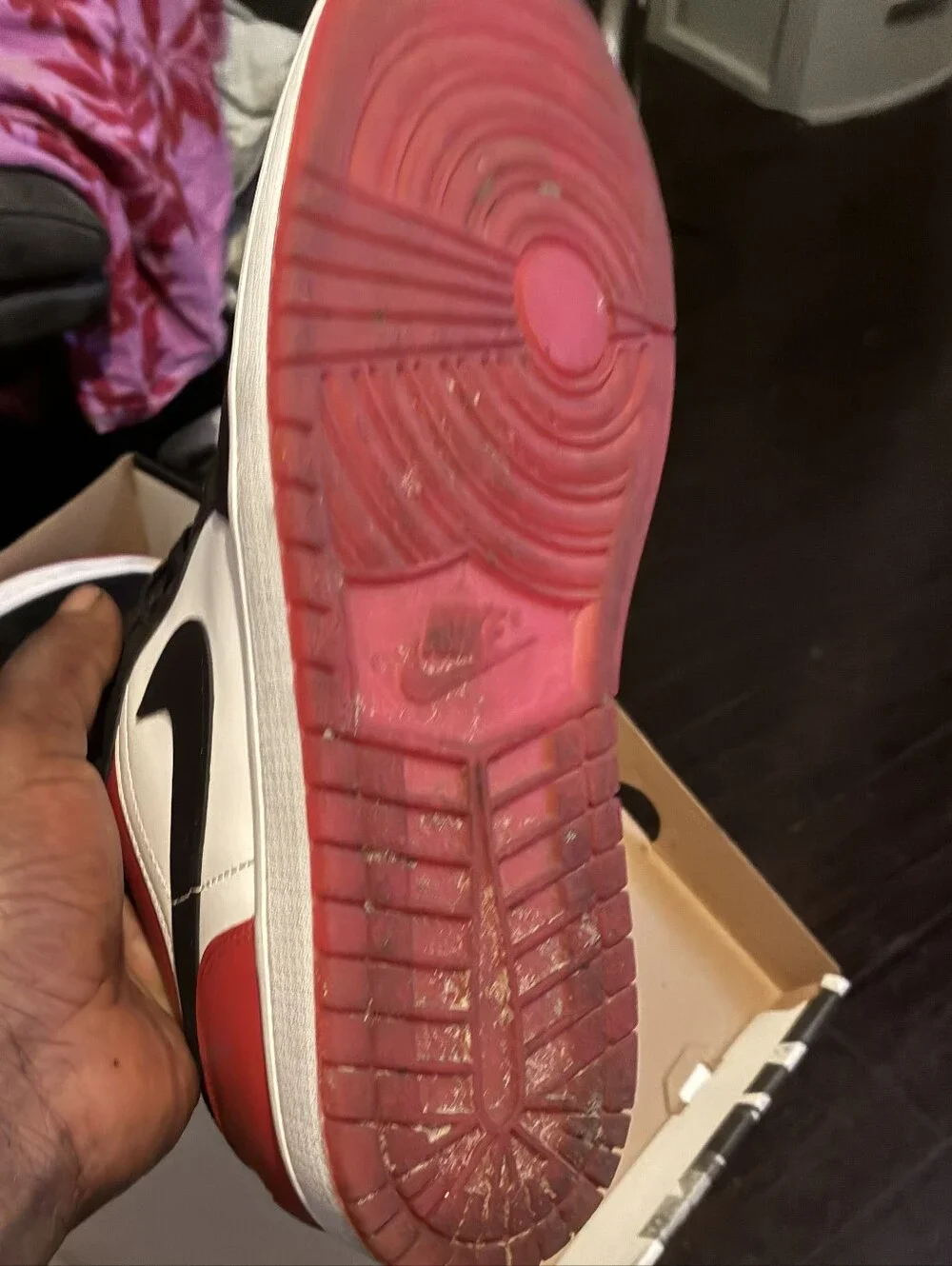Jordan 1 Low Black/White/Red Men's Sneakers